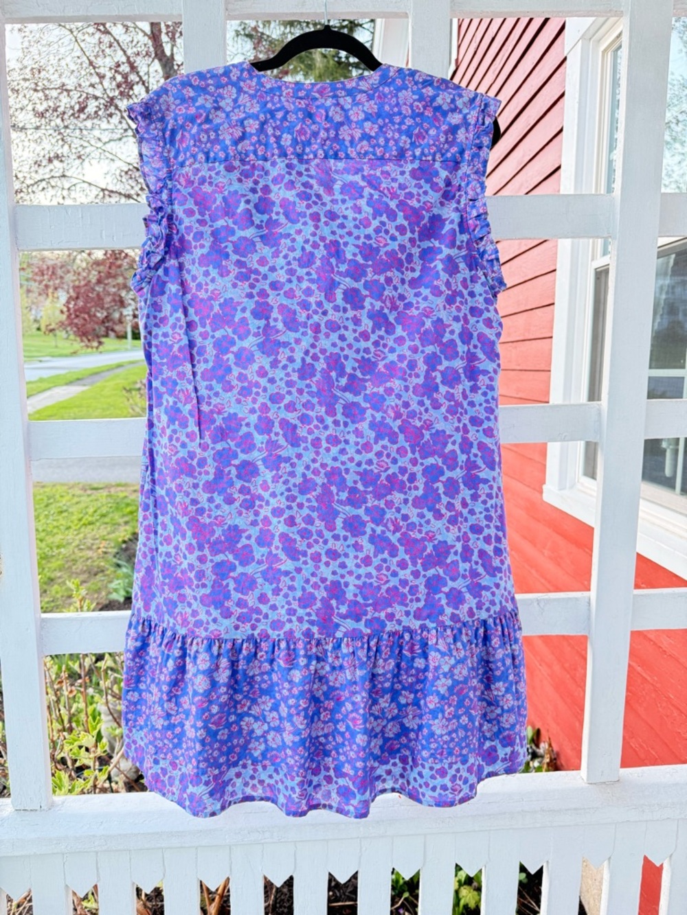 Vineyard Vines Lavender and Lilac Floral Ruffle Mini Dress - Picture 6 of 6